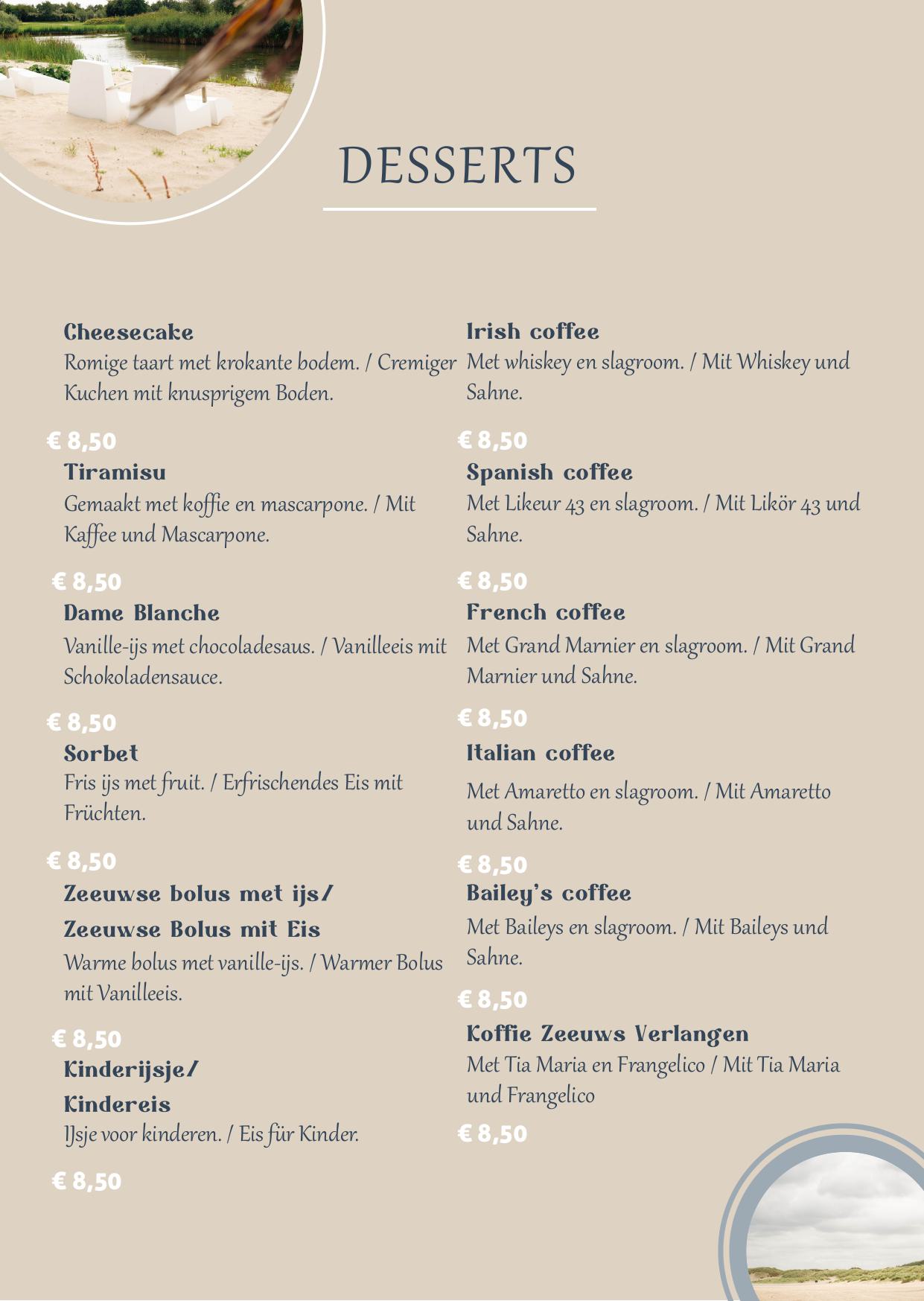 Dessert menu page 2
